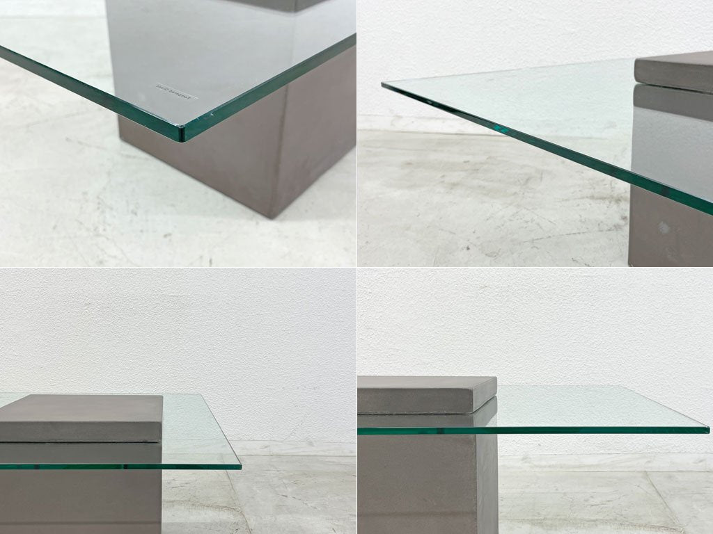 モーダエンカーサ moda en casa フライングテーブル FLYING TABLE コンクリートベース ガラス ローテーブル 定価 ￥72,600- 〓