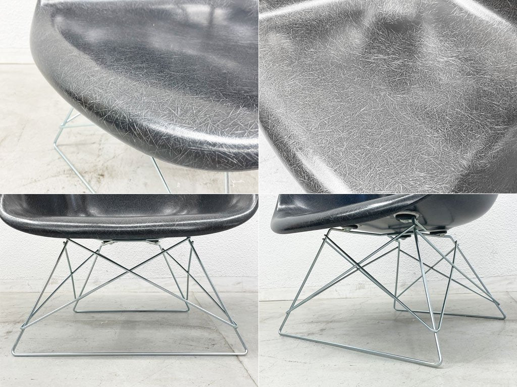 ハーマンミラー Herman Miller アームシェルチェア LAR 現行FRP製 キャッツクレイドル ラウンジベース ブラック C&R イームズ ミッドセンチュリー 〓