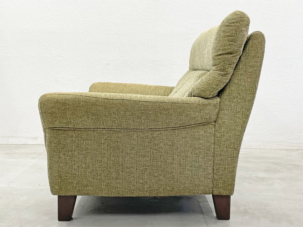 インターリバックス INTERLIVAX 馬場家具 フリード 2シーターソファ FREED Sofa ハイバック グリーン系ファブリック 廃盤 〓