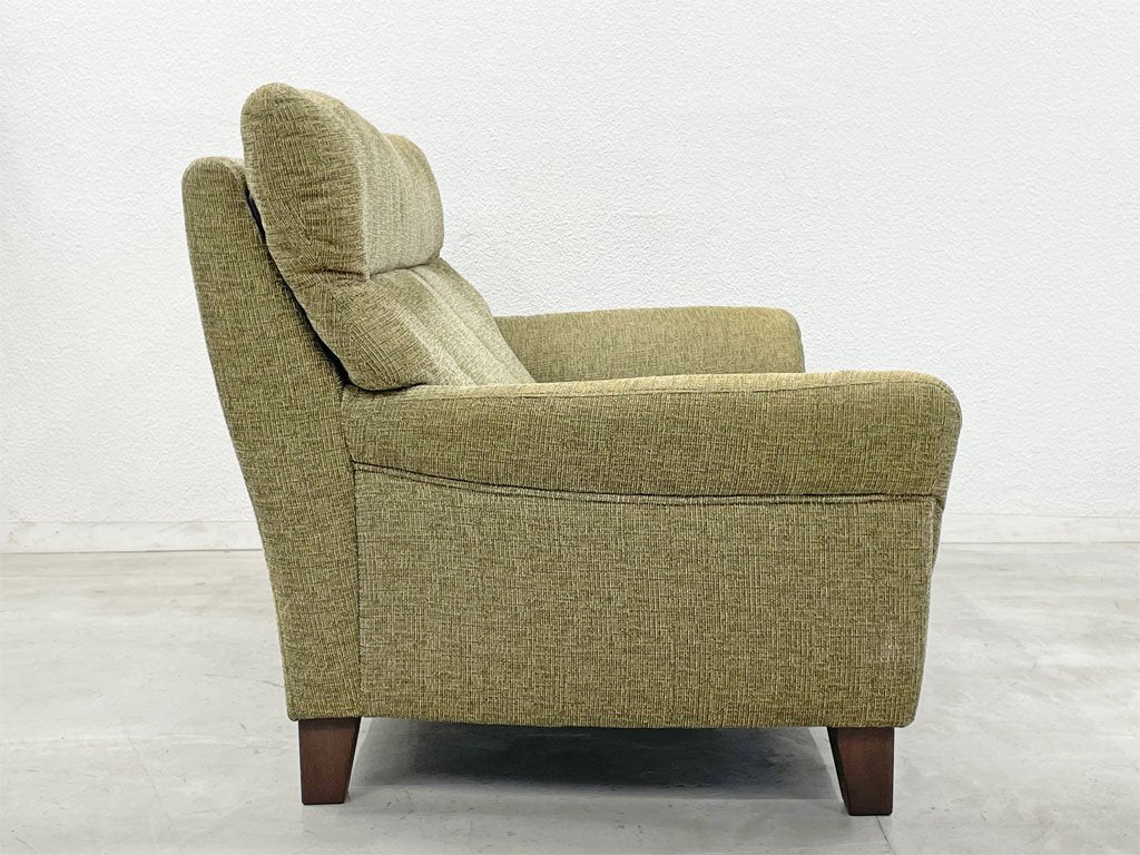 インターリバックス INTERLIVAX 馬場家具 フリード 2シーターソファ FREED Sofa ハイバック グリーン系ファブリック 廃盤 〓