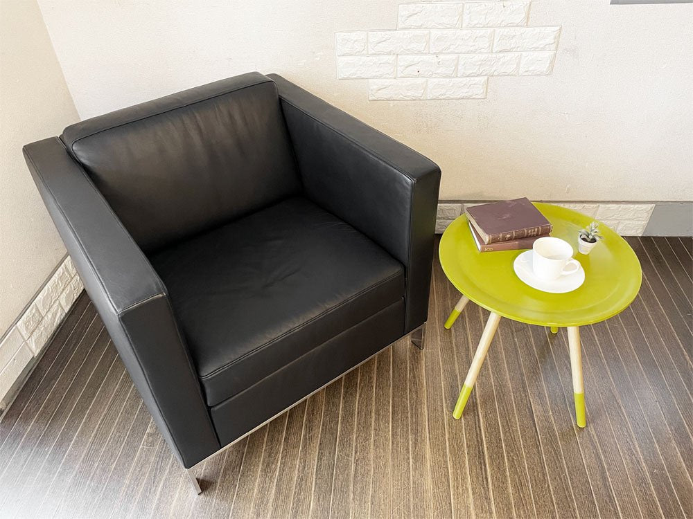 ウォルターノル WALTER KNOLL フォスター FOSTER 500 アームチェア 1Pソファ レザー 本革 ブラック ノーマン・フォスター 定価￥1,074,700- ◎