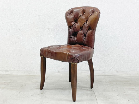 ハロ HALO チェスターチェア CHESTER CHAIR アンティークウィスキー antique whisky 本革 レザー ダイニングチェア A 美品 〓