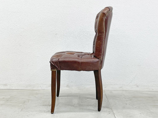 ハロ HALO チェスターチェア CHESTER CHAIR アンティークウィスキー antique whisky 本革 レザー ダイニングチェア A 美品 〓