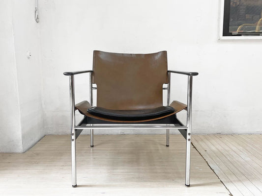 ノル Knoll ポロック ビンテージ スリングチェア Model 657 ポロックアームチェア Charles Pollock ラウンジチェア レザー 本革 ミッドセンチュリー ★