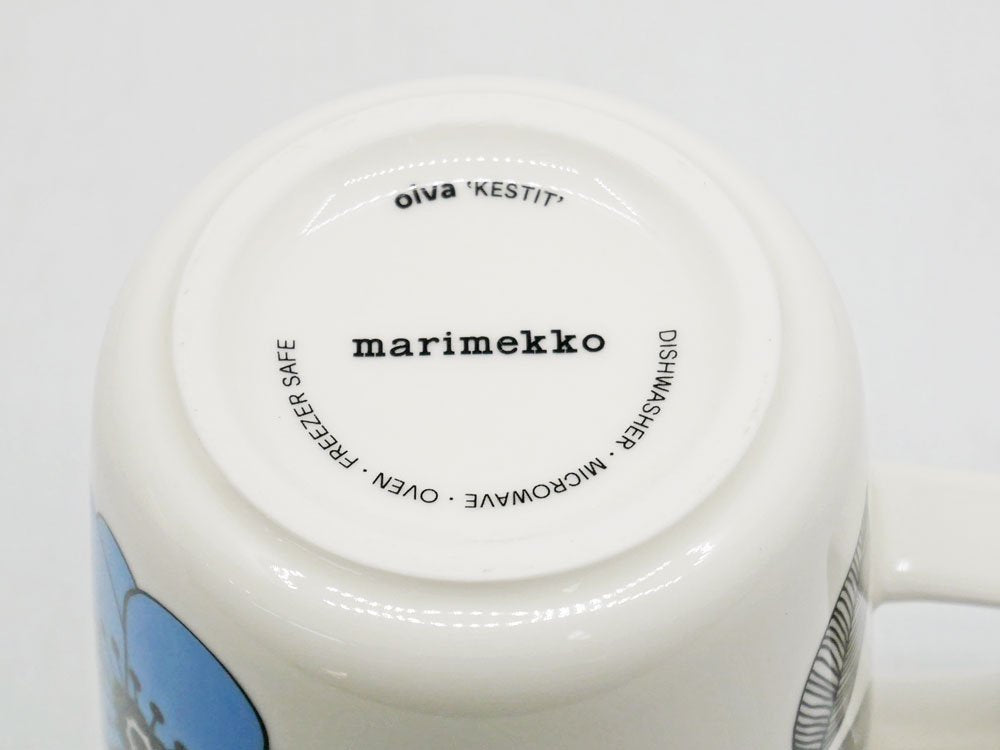 マリメッコ marimekko ケスティト KESTIT マグカップ ブルー マイヤ・ロウエカリ フィンランド 北欧食器 廃番 A ●