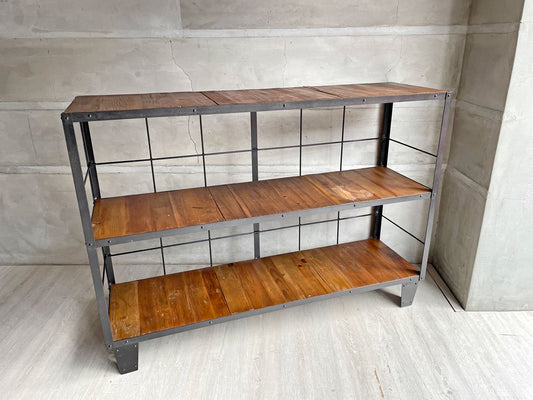 ジャーナルスタンダード ファニチャー journal standard Furniture カルビ CALVI WIDE SHELF ワイドシェルフ 3段 古材 アイアン インダストリアル ♪