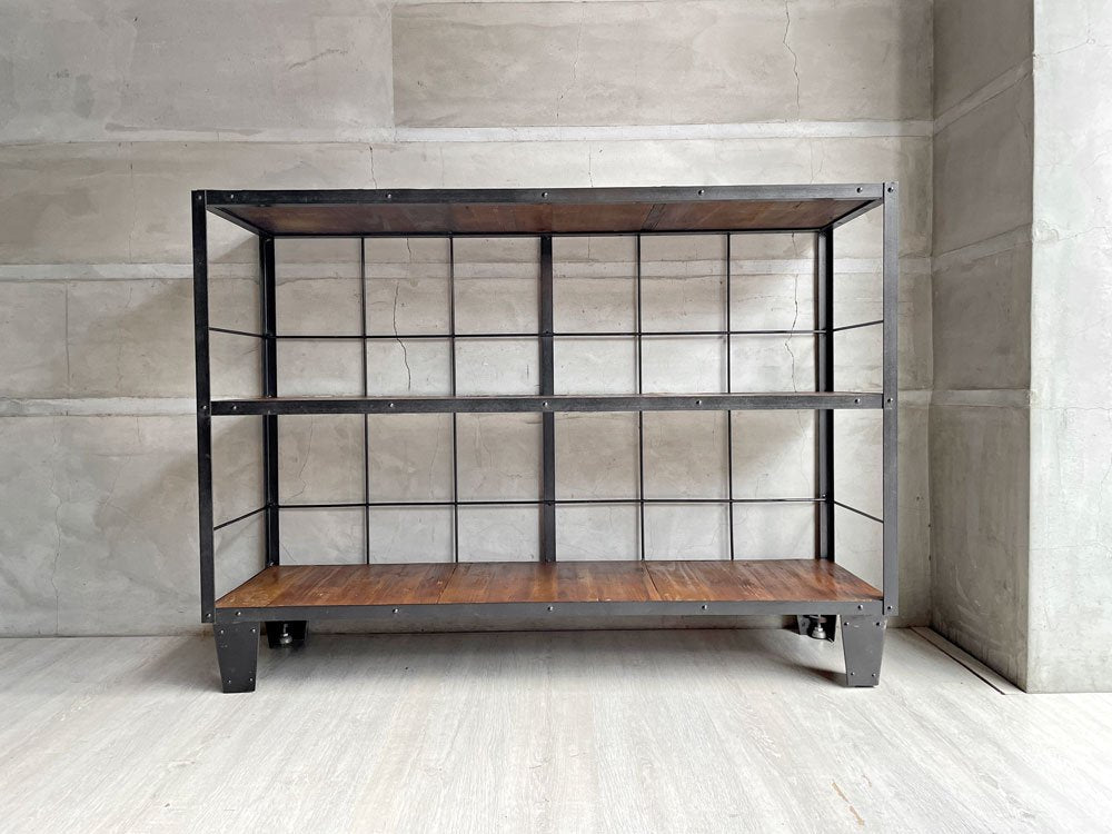 ジャーナルスタンダード ファニチャー journal standard Furniture カルビ CALVI WIDE SHELF ワイドシェルフ 3段 古材 アイアン インダストリアル ♪