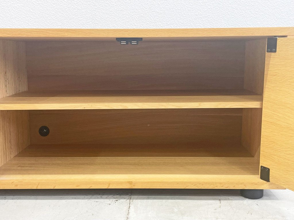 無印良品 MUJI スタッキングキャビネット Bセット AVボード テレビボード ローボード W162.5ｃｍ オーク材 美品 〓