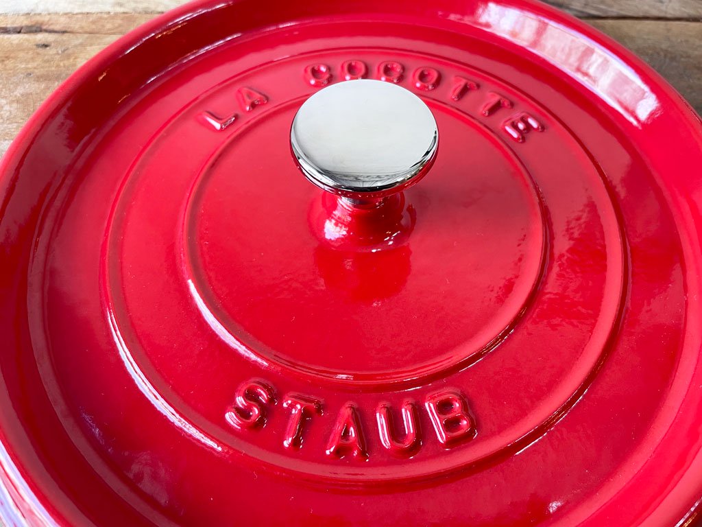 ストウブ STAUB ピコ ココットラウンド 両手鍋 ホーロー鍋 チェリー 24cm ★