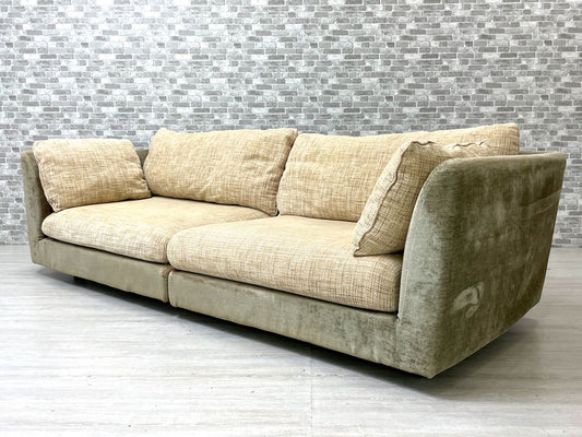 アルフレックス arflex エーソファ A・SOFA 10 4人掛け カバーリング ファブリック ツートーン クッション付き 定価652,000円以上 ●