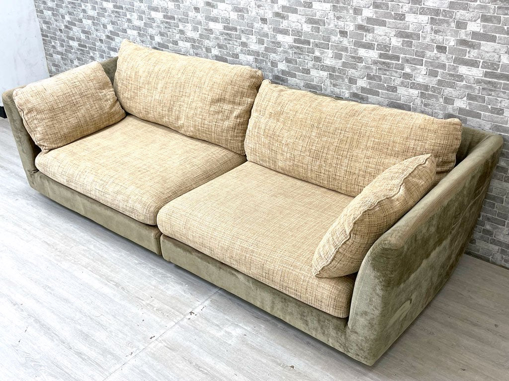 アルフレックス arflex エーソファ A・SOFA 10 4人掛け カバーリング ファブリック ツートーン クッション付き 定価652,000円以上 ●