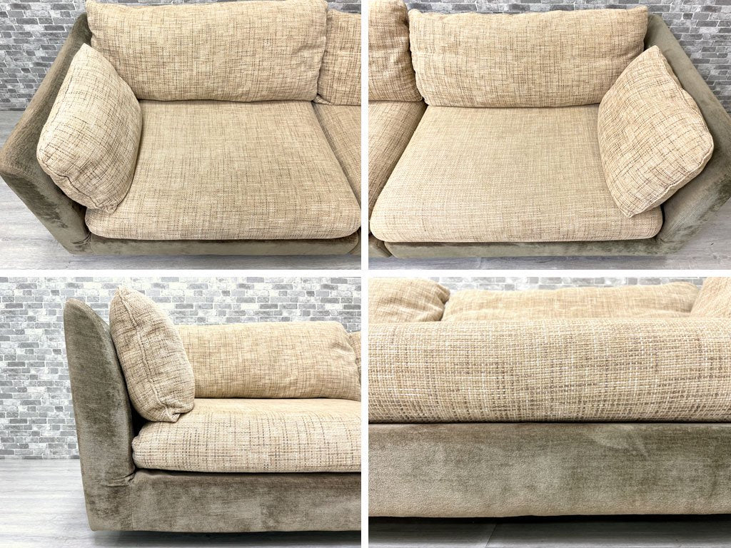 アルフレックス arflex エーソファ A・SOFA 10 4人掛け カバーリング ファブリック ツートーン クッション付き 定価652,000円以上 ●