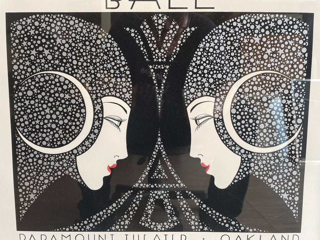 ステファン Stephan ビンテージ リトグラフ ポスター Art Deco Preservation Ball 1985年版 127/150 サイン入り 額装品 希少 ●