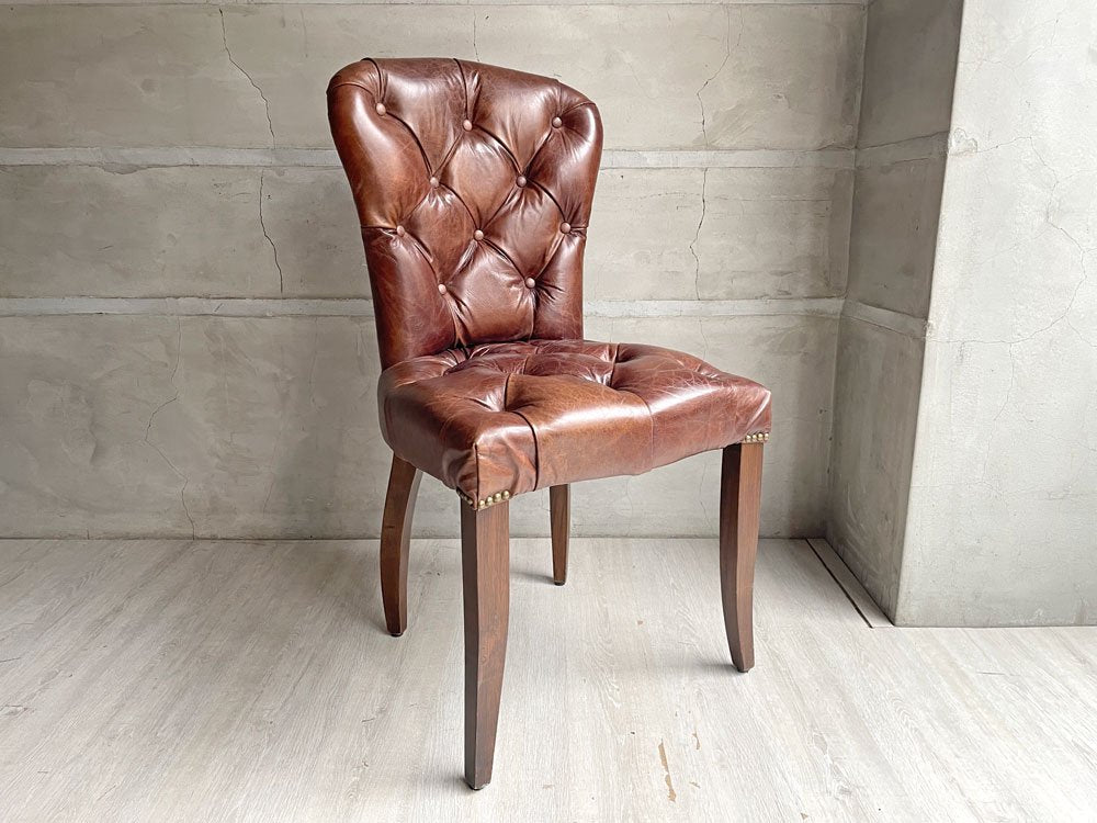 ハロ HALO チェスターチェア CHESTER CHAIR アンティークウィスキー antique whisky 本革 レザー ダイニングチェア 定価\71,500- ♪