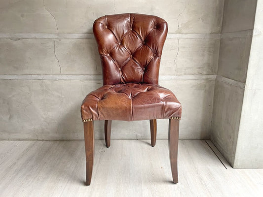 ハロ HALO チェスターチェア CHESTER CHAIR アンティークウィスキー antique whisky 本革 レザー ダイニングチェア 定価\71,500- ♪