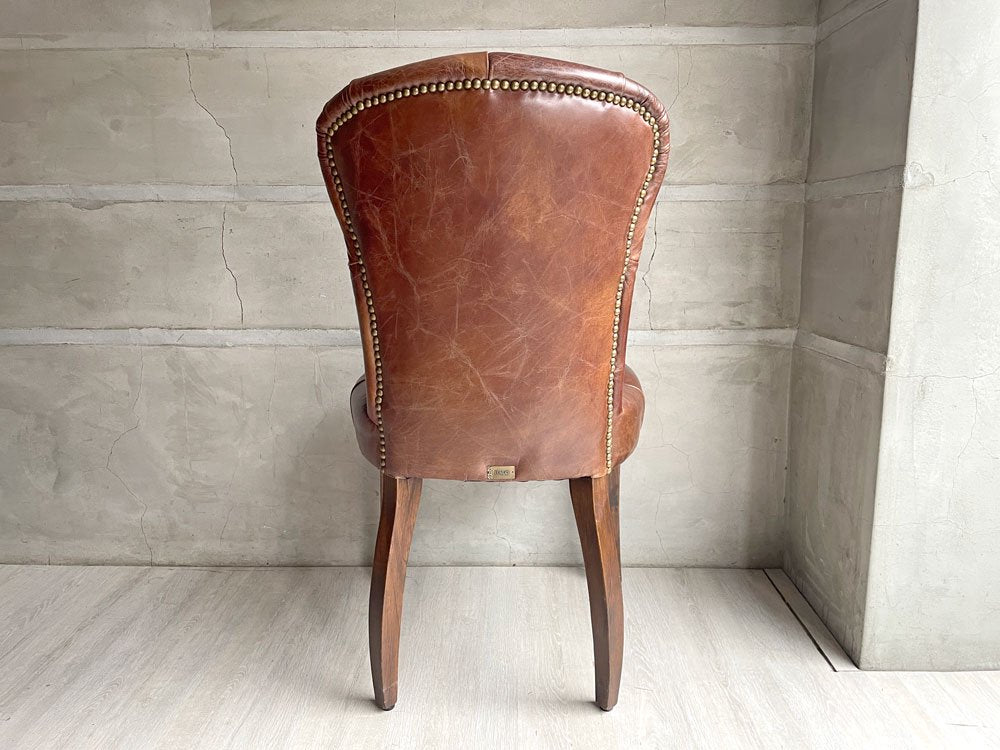 ハロ HALO チェスターチェア CHESTER CHAIR アンティークウィスキー antique whisky 本革 レザー ダイニングチェア 定価\71,500- ♪