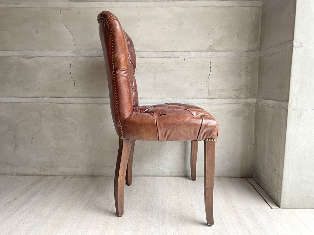 ハロ HALO チェスターチェア CHESTER CHAIR アンティークウィスキー antique whisky 本革 レザー ダイニングチェア 定価\71,500- ♪