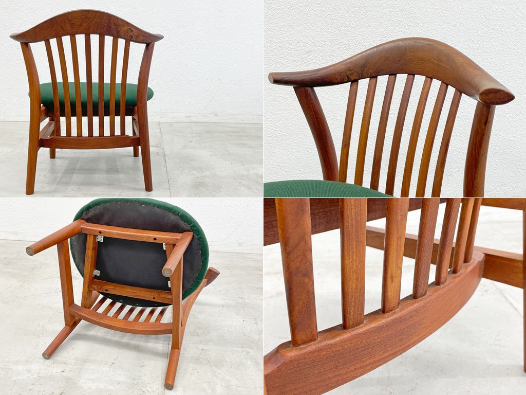 BC工房 ゆったりもとい椅子 ラウンジチェア 無垢材 イージーチェア 座面張替え済 和モダン 〓