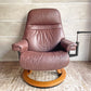 エコーネス EKORNES ストレスレス Stressless サンライズ クラシック Sサイズ リクライニングチェア コンピューターテーブル＆オットマン付き バティック ブラウン 本革 ♪