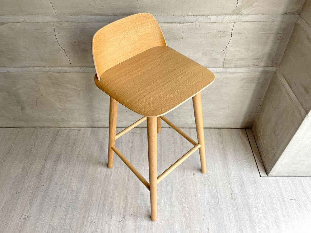 ムート Muuto ナードバースツール SH75cm デビッド・ゲックラー David Geckeler オーク材 北欧 デンマーク 定価\97,900- A ♪