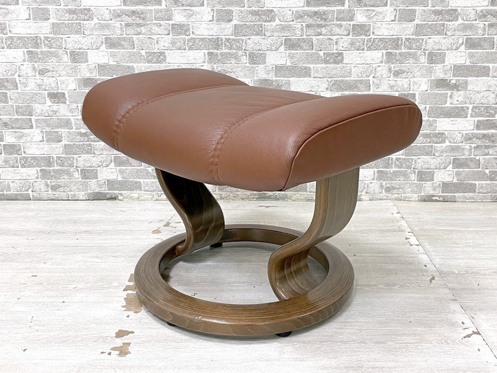 エコーネス EKORNES オットマン スツール 本革 北欧 ノルウェー ●