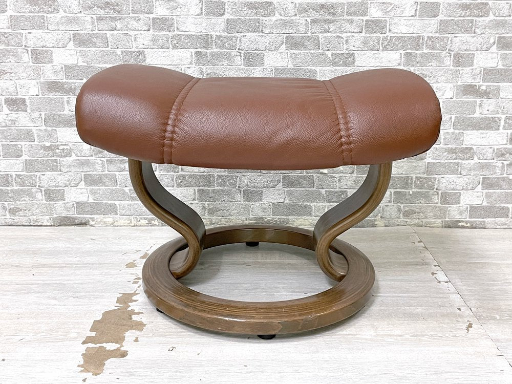 エコーネス EKORNES オットマン スツール 本革 北欧 ノルウェー ●