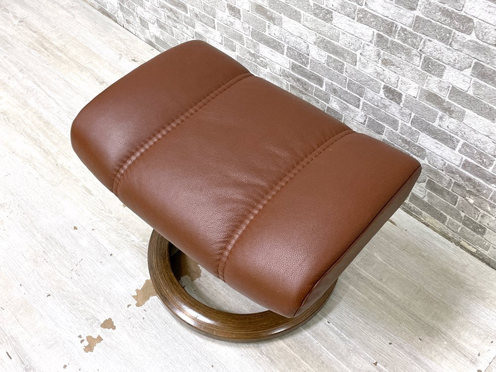 エコーネス EKORNES オットマン スツール 本革 北欧 ノルウェー ●