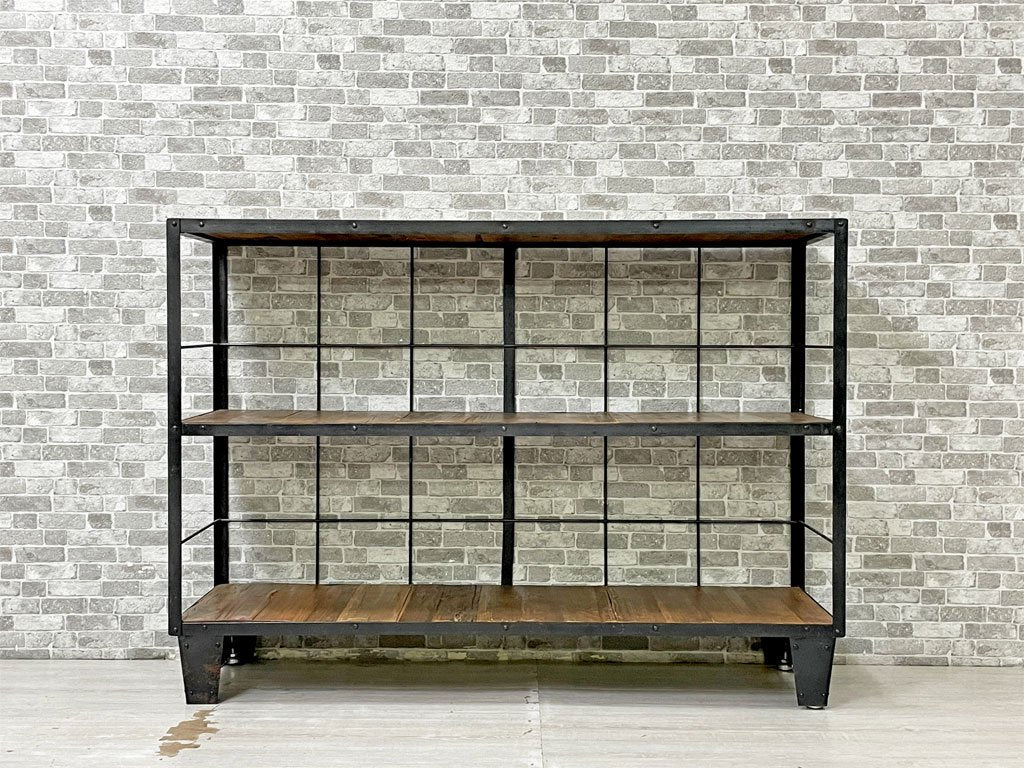 ジャーナルスタンダード ファニチャー journal standard Furniture カルビ CALVI WIDE SHELF ワイドシェルフ 3段 古材 アイアン インダストリアル ●