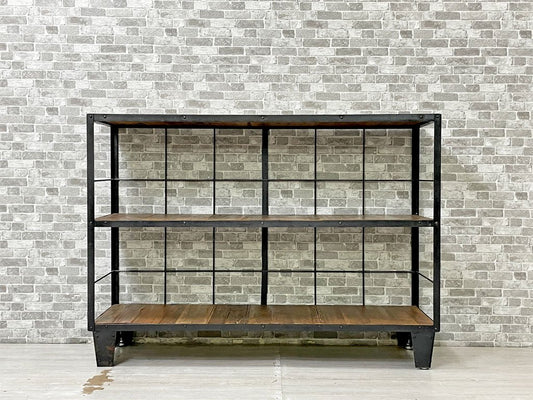 ジャーナルスタンダード ファニチャー journal standard Furniture カルビ CALVI WIDE SHELF ワイドシェルフ 3段 古材 アイアン インダストリアル ●