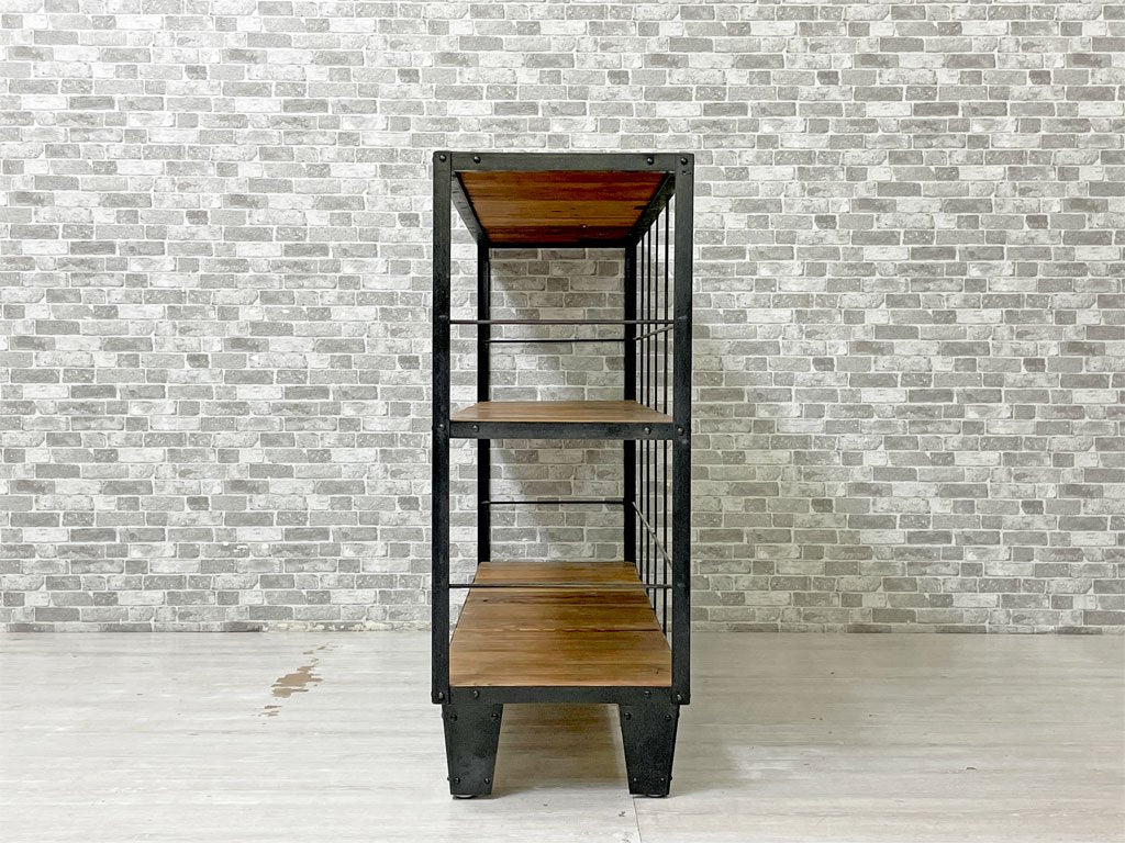 ジャーナルスタンダード ファニチャー journal standard Furniture カルビ CALVI WIDE SHELF ワイドシェルフ 3段 古材 アイアン インダストリアル ●