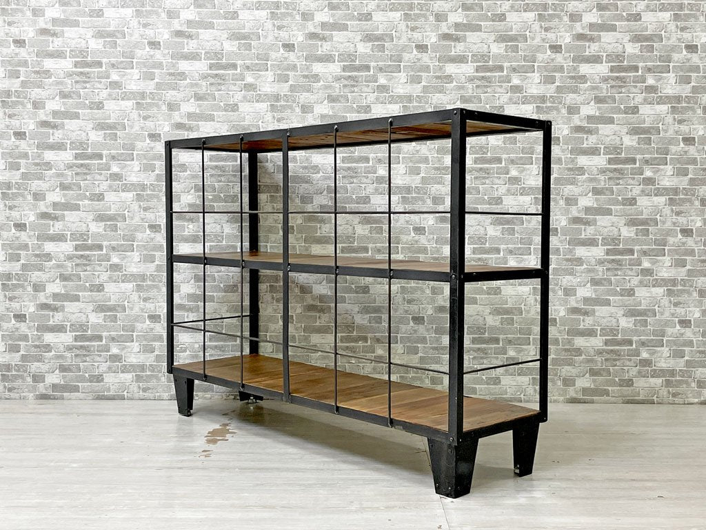 ジャーナルスタンダード ファニチャー journal standard Furniture カルビ CALVI WIDE SHELF ワイドシェルフ 3段 古材 アイアン インダストリアル ●