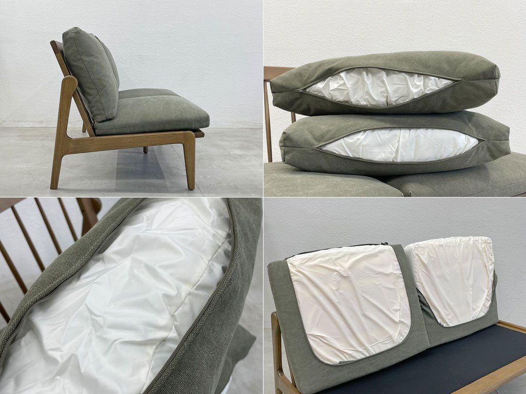 ジャーナルスタンダードファニチャー Journal standard Furniture コルトン COLTON 2シーターソファ W146cm キャンバス地クッション アームレスソファ 〓