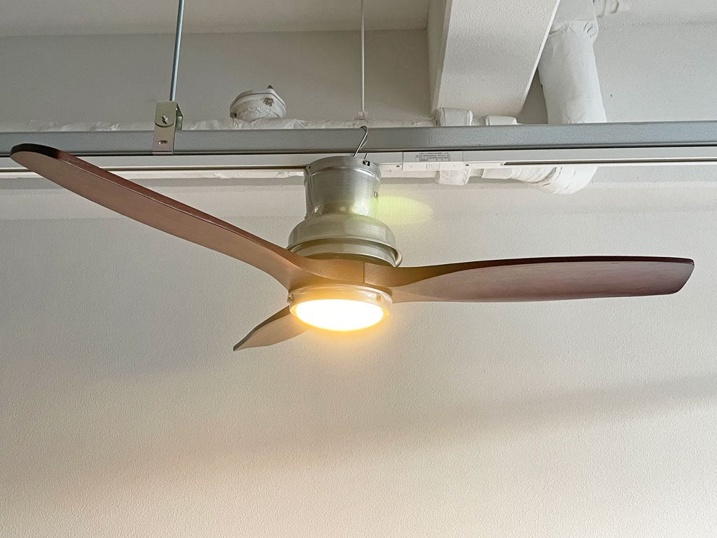 ハモサ HERMOSA KAMAKURA バル ウッド シーリングファン BAR WOOD CEILING FAN ヴィンテージグレー×ウォールナット LED照明 リモコン操作 〓