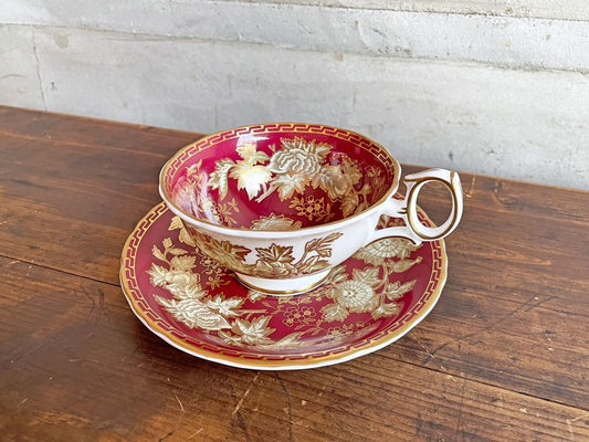 ウェッジウッド WEDGWOOD トンキンルビー TONQUIN RUBY カップ＆ソーサー C&S シノワズリ 金彩 最高級シリーズ 英国 希少 ♪