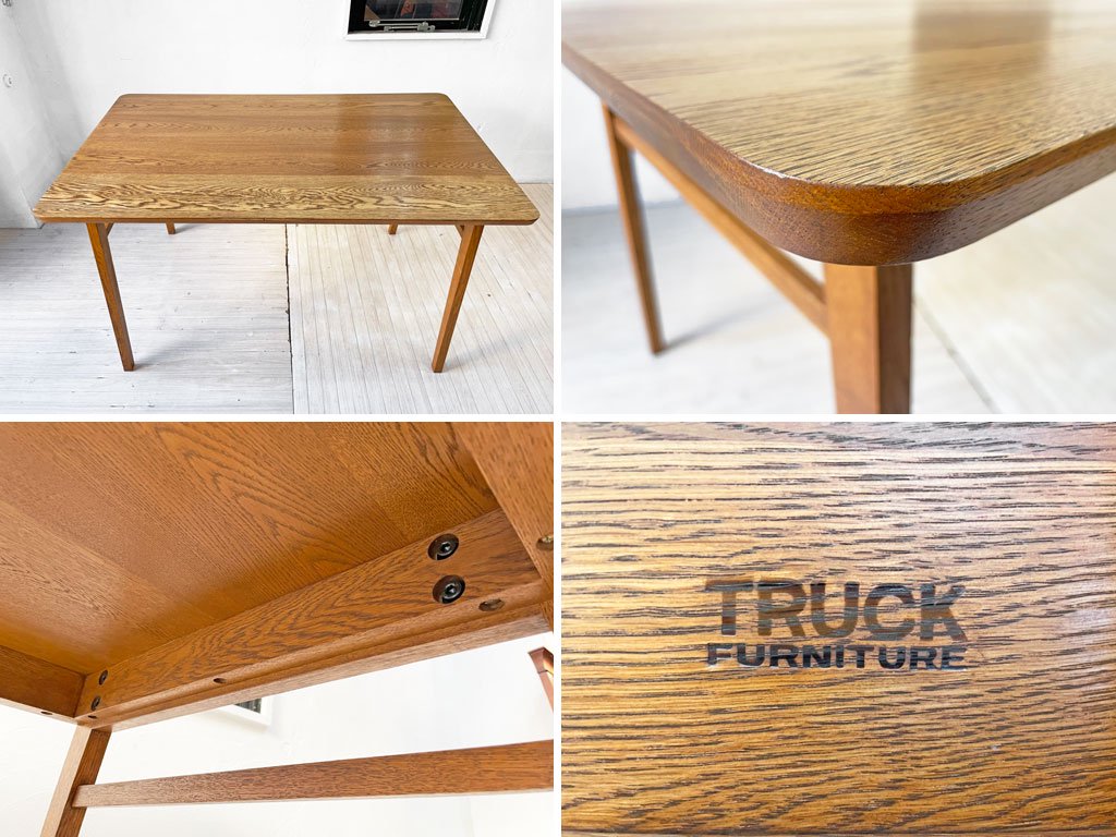 トラックファニチャー TRUCK FURNITURE クアトロ QUATTRO ダイニングテーブル 幅130cm 奥行80cm ナラ無垢材 セミオーダー仕様 ★