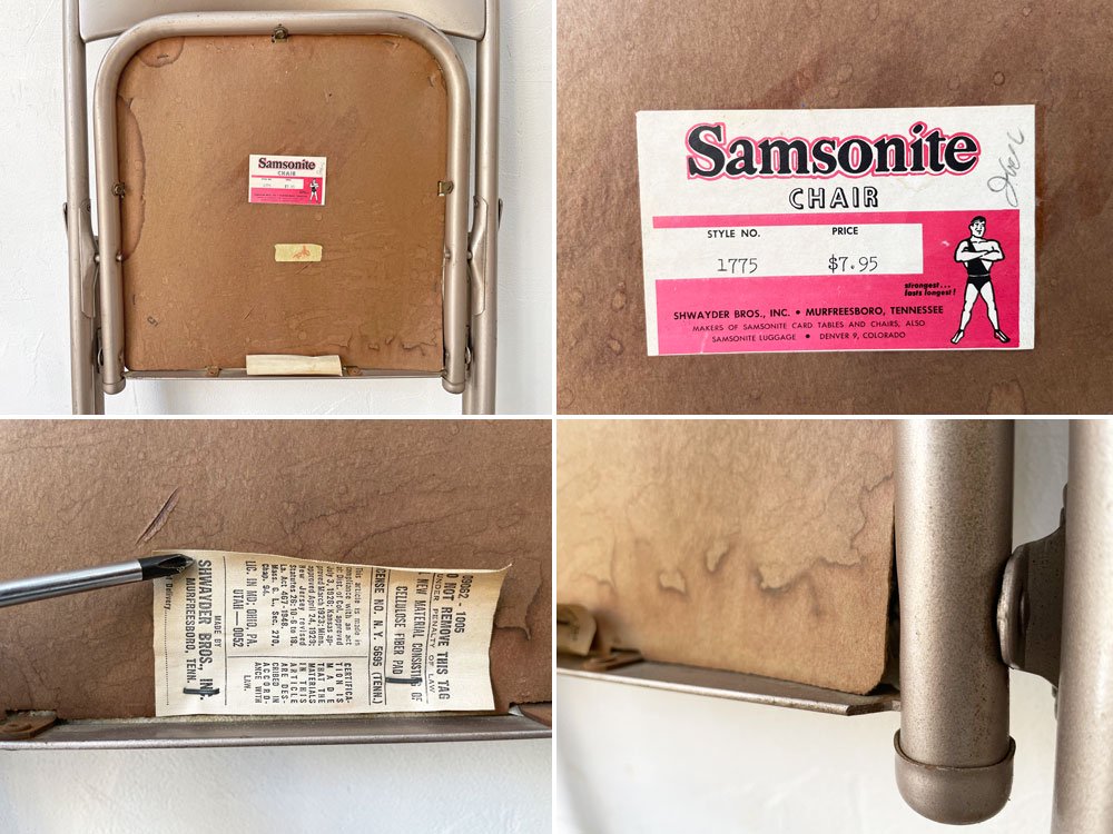 サムソナイト samsonite ビンテージ フォールディングチェア 折畳み USビンテージ US vintage ミッドセンチュリー C ★