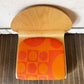 フリッツベッカー Fritz Becker タタミチェア Tatami Chair ビーチ材 ナチュラル ジオメトリックファブリック オレンジ 座面張替済 ヴェルナー・パントン ドイツ ◎