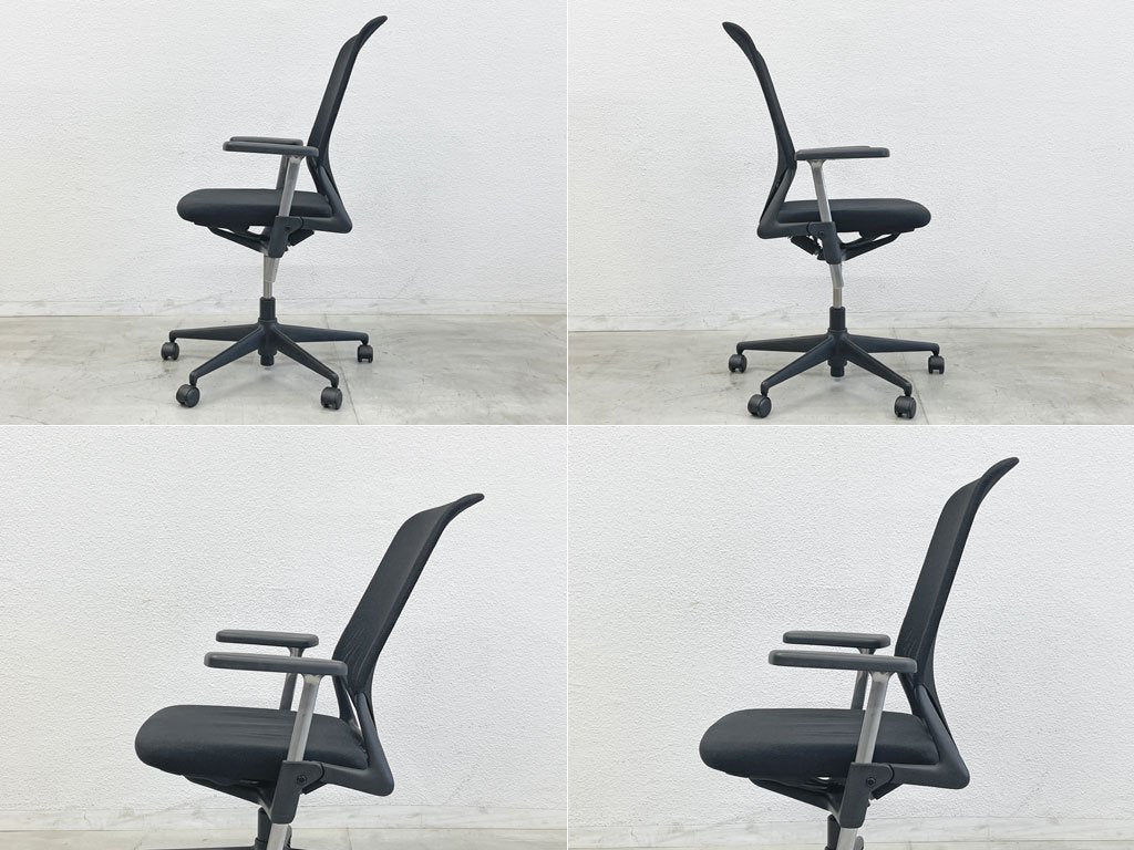 ヴィトラ Vitra メダ2 MedaⅡ オフィスチェア デスクチェア ワークチェア ブラックメッシュ アルベルト・メダ スイス 現状品 〓