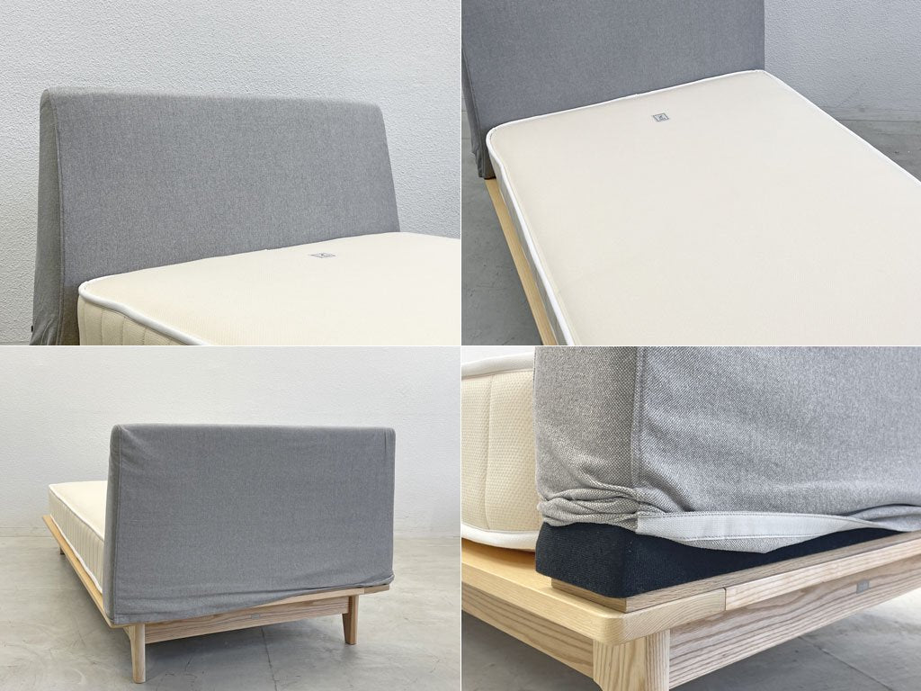 イデー IDEE オレイエ OREILLER シングルベッド Single BED アッシュ材 + イデー オリジナル マットレス A 美品 174,000円 〓