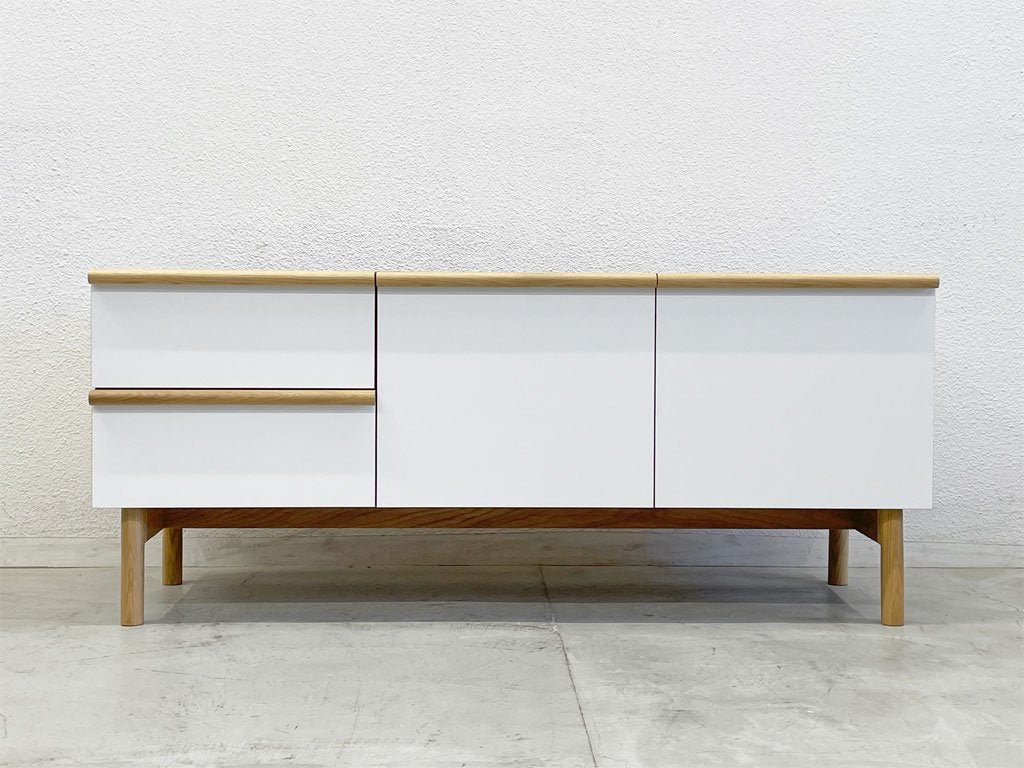 イデー IDEE スティルト サイドボード L STILT SIDEBOARD L ナチュラル×ホワイト オーク材 マリナ・ボーティエ 展示品相当 定99,000円 〓