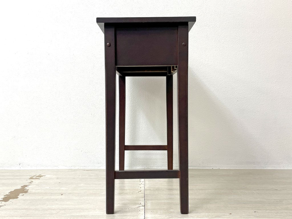チェリー CHERRY 桜屋工業 ホームデイ HOMEDAY レタルデスク Letal Desk コンソールテーブル 机 抽斗2杯 天然木 ラッカー塗装 ダークブラウン W72 廃番 ●