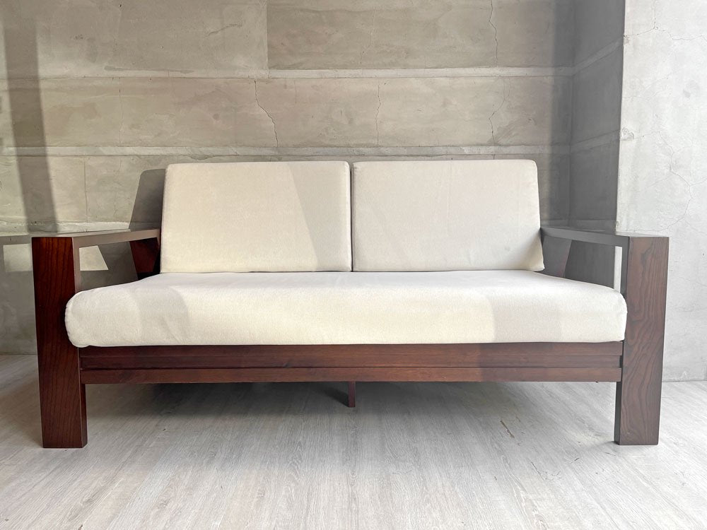 エーフラット a.Flat ウッドソファ Wood sofa v02 2人掛けソファ オフホワイト アジアンスタイル 定価￥201,707- ♪