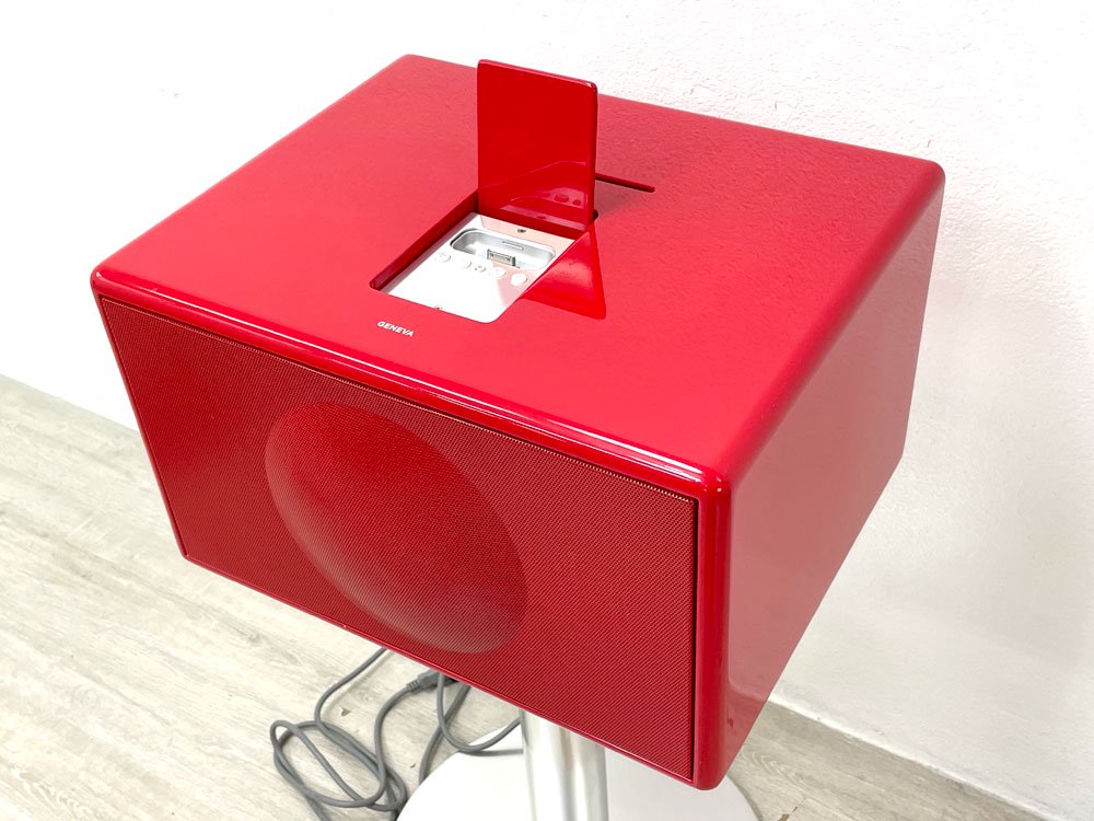 ジェネバ GENEVA サウンドシステム モデル L SOUND SYSTEM MODEL L スピーカー CDプレイヤー レッド 専用スタンド付き 旧モデル リモコン付き ●