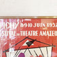 ルフォール・オプノ LEFOR OPENO ヴィシー VICHY アマチュア演劇祭 50周年記念ポスター リトグラフ 40×59cm 木製フレーム付 額装品 1957年 フランスビンテージ ◎