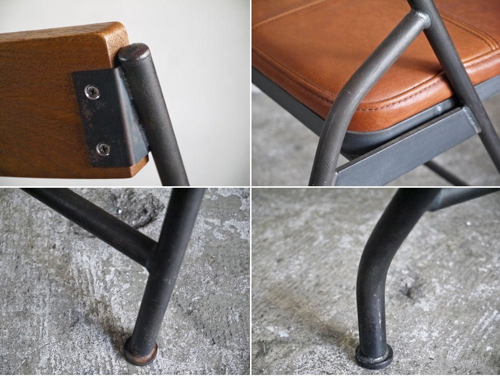 トラックファニチャー TRUCK FURNITURE スットチェア SUTTO CHAIR オーク無垢材 スチールフレーム レザーシート ■