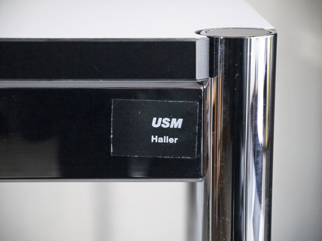 USMハラー USM Haller モジュラーファニチャー Modular Furniture ハラーテーブル ワークデスク W125cm パールグレーラミネート天板 ■