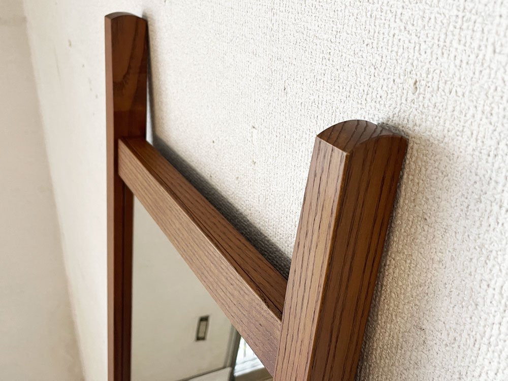 イデー IDEE スレイ SLEIGH MIRROR スタンドミラー 姿見 タモ無垢材 アントンブラウン H165cm 立て掛け式 定価￥35,100- ◎