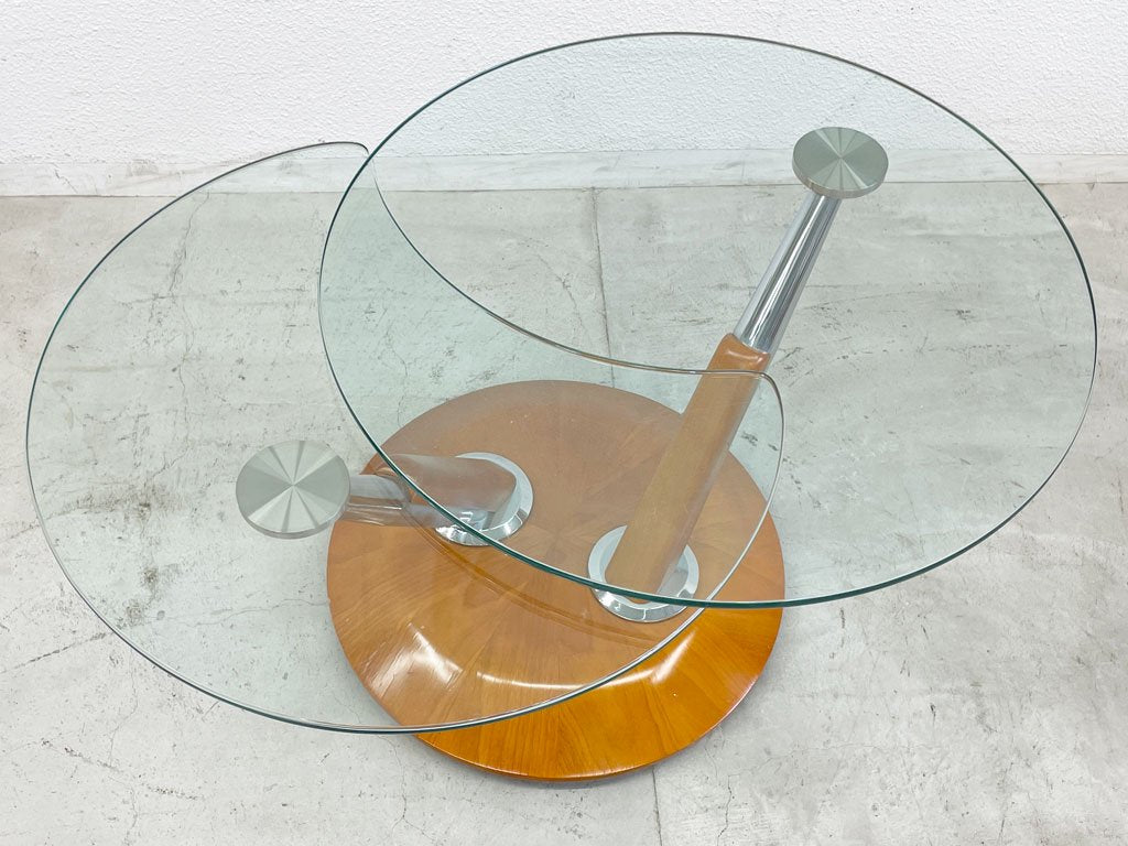 ロナルドシュミット Ronald Schmitt 可動式 ガラステーブル コーヒーテーブル サイドテーブル ドイツ モダンデザイン 〓