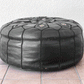 モロッコ Morocco プフ Pouf クッションカバー スツール レザー ブラック アフリカ ◇