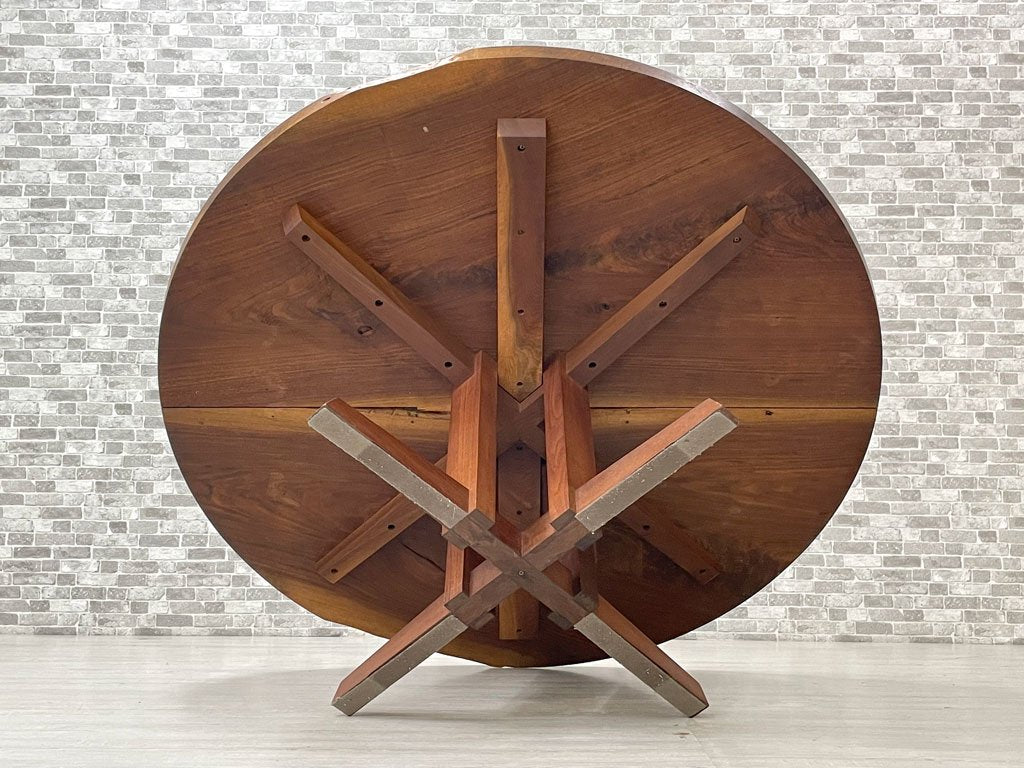 桜製作所 sakurashop ラウンドテーブル ROUND TABLE Φ143cm ウォールナット無垢材 ジョージ・ナカシマ George Nakashima セミオーダー品 ●